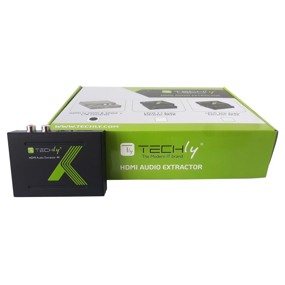 Techly IDATA HDMI-EA Extracteur audio SPDIF 5.1CH, RCA analogique 2CH avec HDMI 4K60Hz