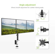 Techly ICA-LCD 482-T Support de 3 Moniteurs 13-24” LCD 10kg Bureau Rotatif