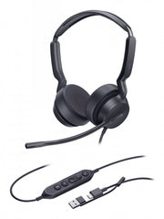 Yealink UH42 Dual UC USB-C/A Avec fil Arceau Appels/Musique USB Type-C / USB Type-A Noir