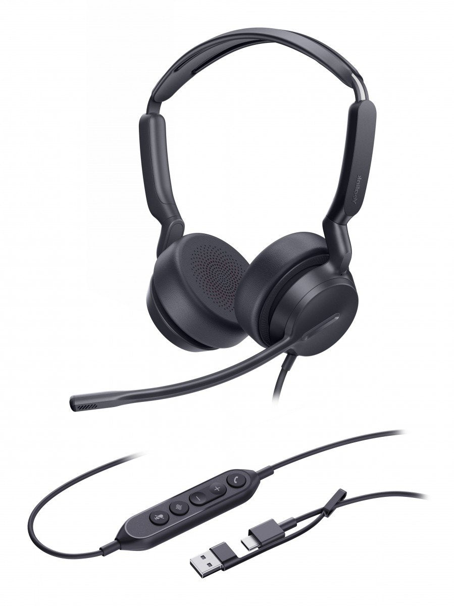 Yealink UH42 Dual UC USB-C/A Avec fil Arceau Appels/Musique USB Type-C / USB Type-A Noir
