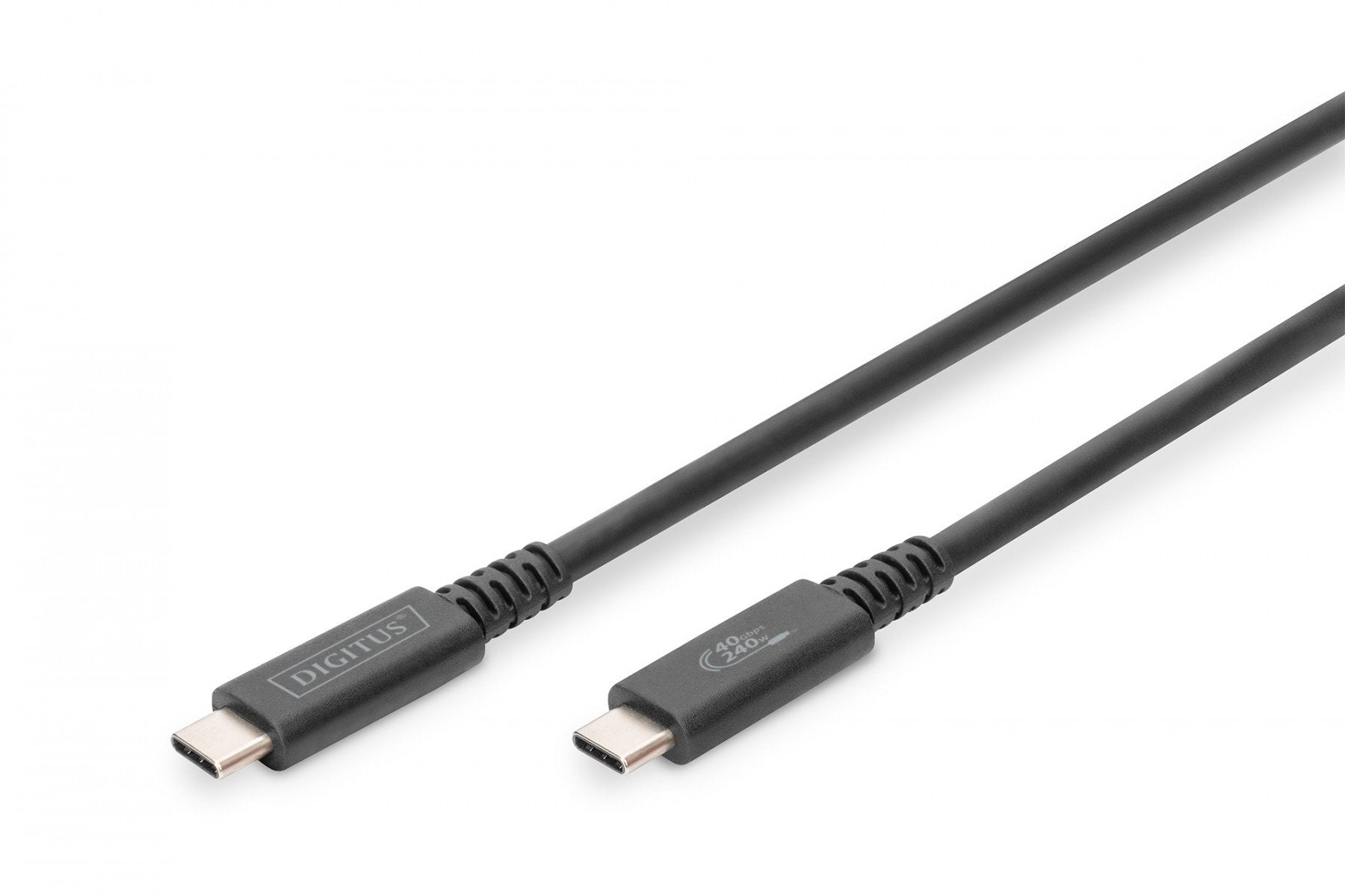 Digitus AK-300343-008-S câble USB USB4 Gen 2x2 USB C 40 Gbit/s 100 W Noir