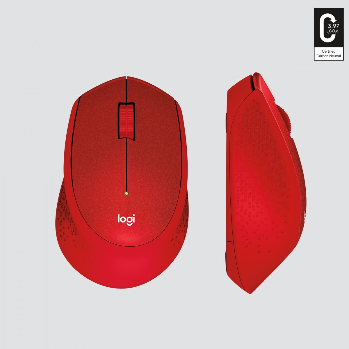 LOGITECH M330 SILENT PLUS Mouse 3 buttons wireless 2.4 GHz USB wireless receiver red
