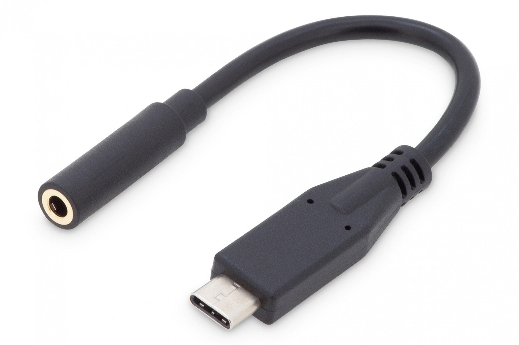 Digitus AK-300321-002-S câble de téléphone portable Noir 0,2 m USB C 3,5mm