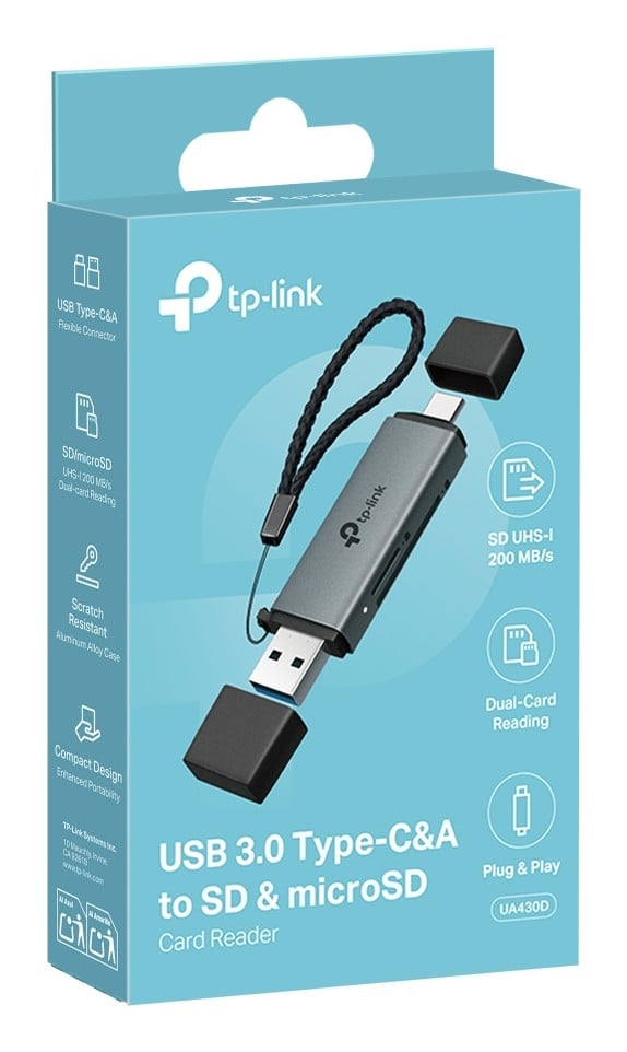 TP-Link UA430D lecteur de carte mémoire USB 3.1 Noir