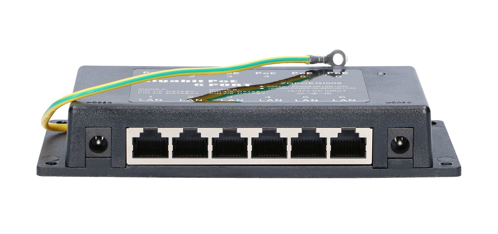 Extralink Injecteur PoE Gigabit a 6 ports | 6x 1000Mb/s RJ45