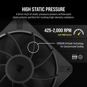 Corsair RS120 MAX Ventilateur de boîtier d'ordinateur 12 cm Noir 3 piece(s)