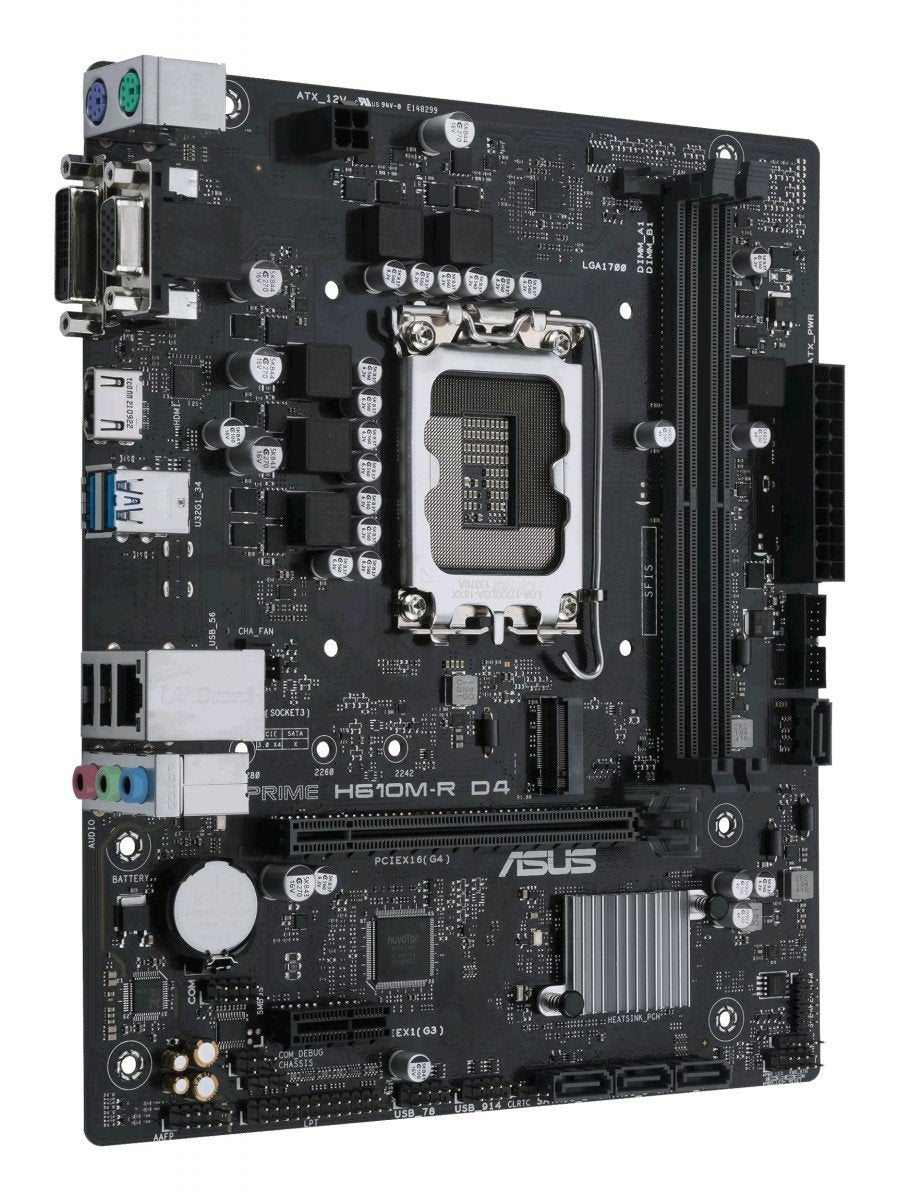 ASUS PRIME H610M-R D4 Intel H610 LGA 1700 2DDR4 1xPCIe 4.0/3.0 x16 1xM.2 4xSATA 6Gb/s 4xUSB 3.2 microATX MB