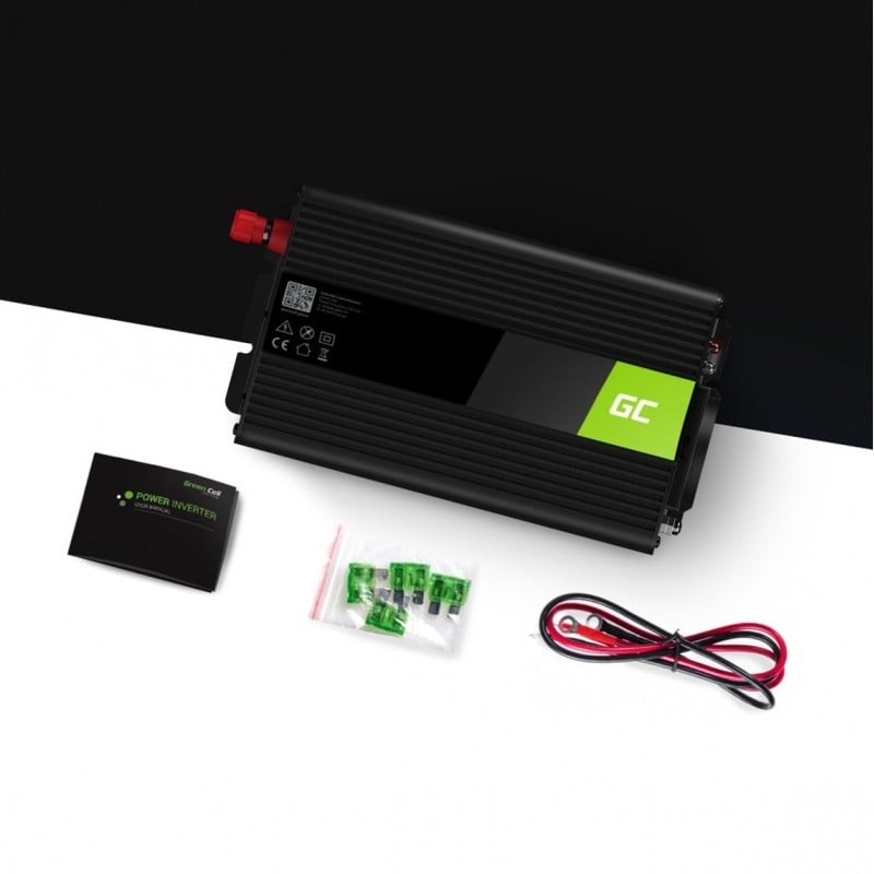 Green Cell INV23 adaptateur de puissance & onduleur Auto 1000 W Noir