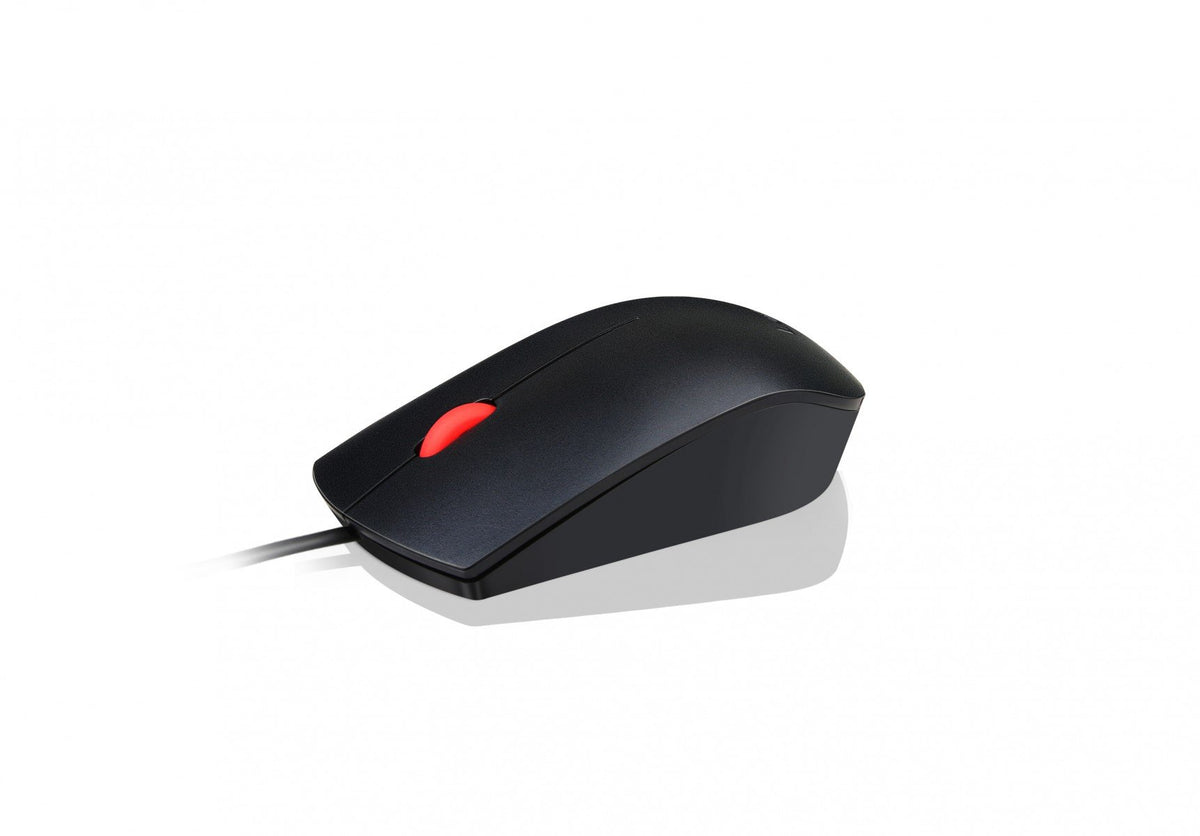 Lenovo Essential - Souris - droitiers et gauchers - optique - 3 boutons - filaire - USB - ThinkRed