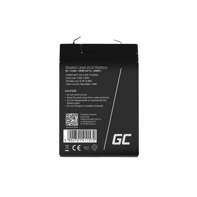 Green Cell AGM11 Batterie de l'onduleur Sealed Lead Acid (VRLA) 6 V 5 Ah