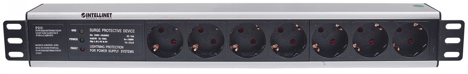 Intellinet 714006 unité de distribution d'énergie 7 sortie(s) CA 1.5U Noir
