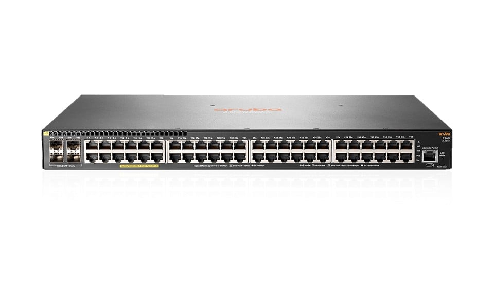 Hewlett Packard Enterprise Aruba 2540 48G PoE+ 4SFP+ Géré L2 Gigabit Ethernet (10/100/1000) Connexion Ethernet, supportant l'alimentation via ce port (PoE) 1U G