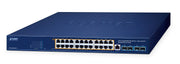 PLANET GS-4210-24UP4X commutateur réseau Géré L2/L4 Gigabit Ethernet (10/100/1000) Connexion Ethernet, supportant l'alimentation via ce port (PoE) Bleu