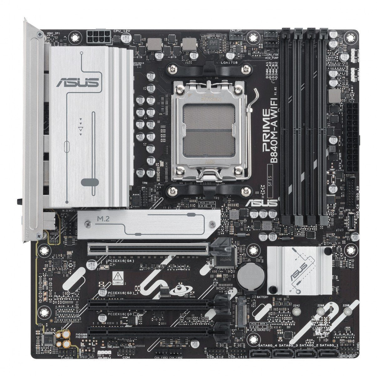 ASUS PRIME B840M-A WIFI AM5 DDR5 micro ATX MB 1xHDMI 2xDP 3xM.2 4xSATA