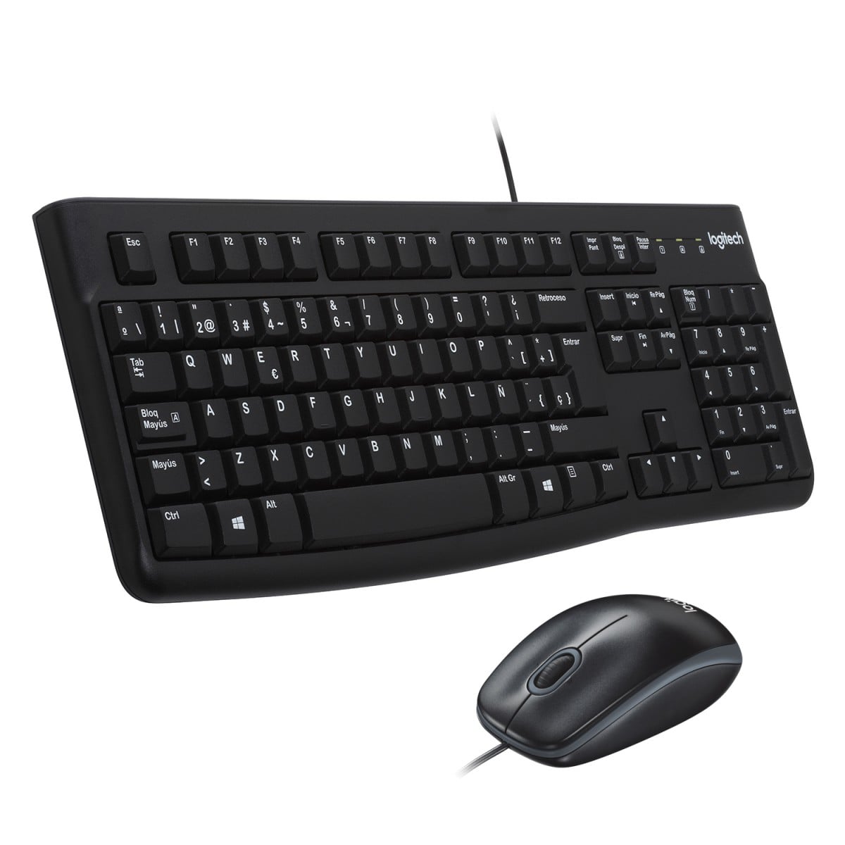 Logitech 920-002550 clavier Souris incluse USB QWERTY Espagnole Noir