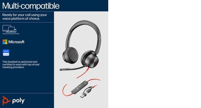 Poly BW 8225 Stereo USB-C HS+USB-C/A
