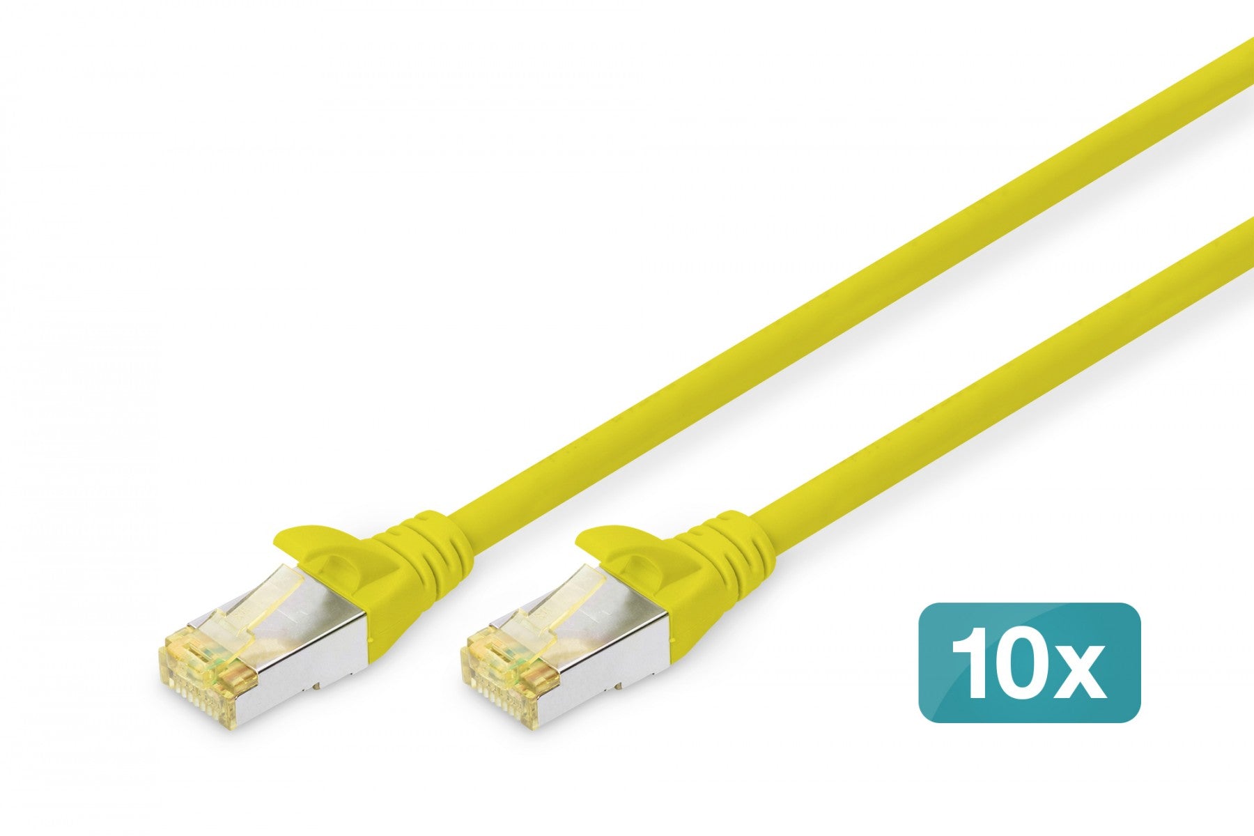 Câble de brassage (patch cord) RJ45-RJ45, cat.6A, S/FTP, AWG 26/7, LSOH, 2m, jaune, 10 pieces