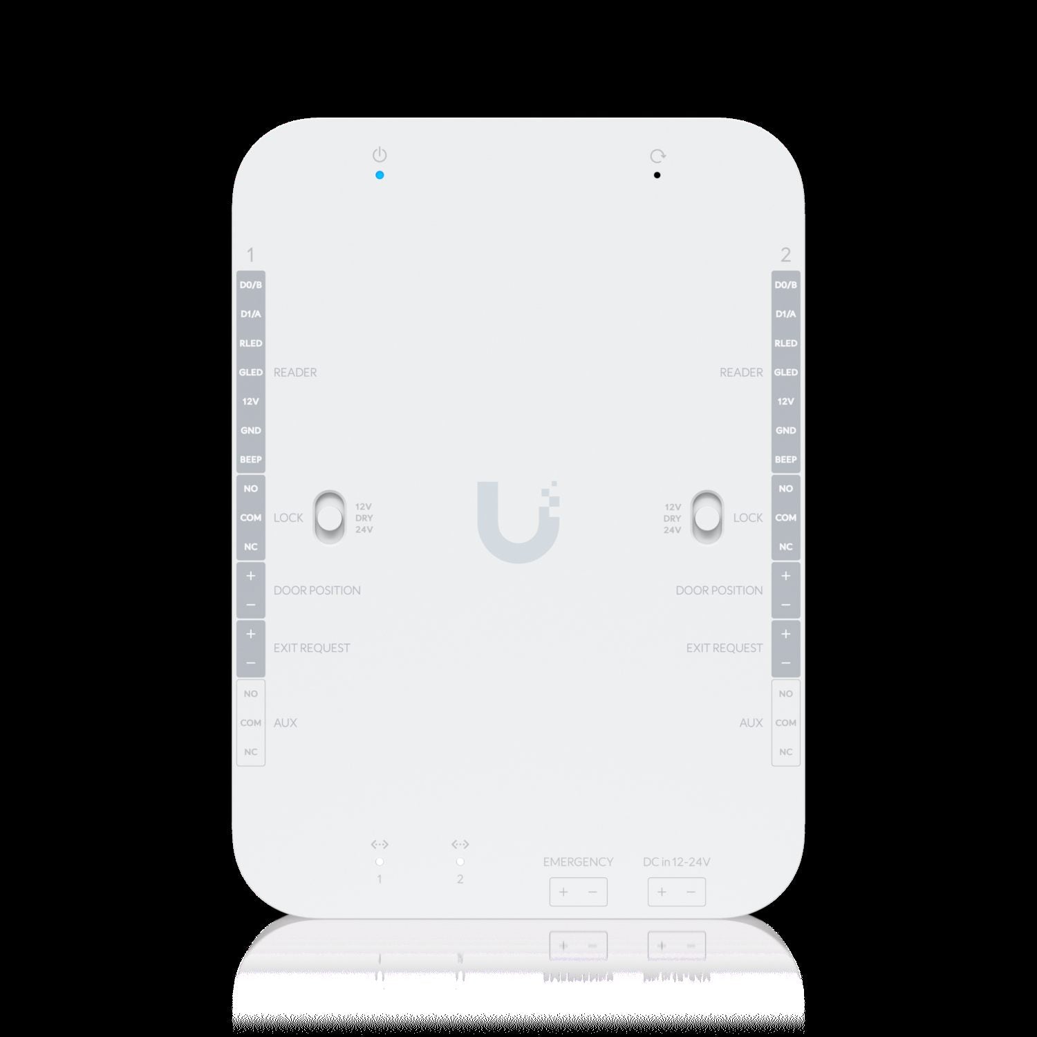 DC-powered hub that supports Wiegand and