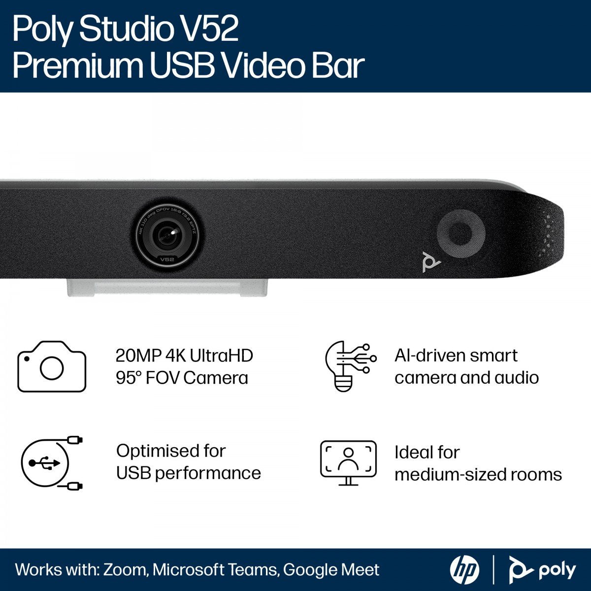 Poly Studio V52 USB Video Bar - EU