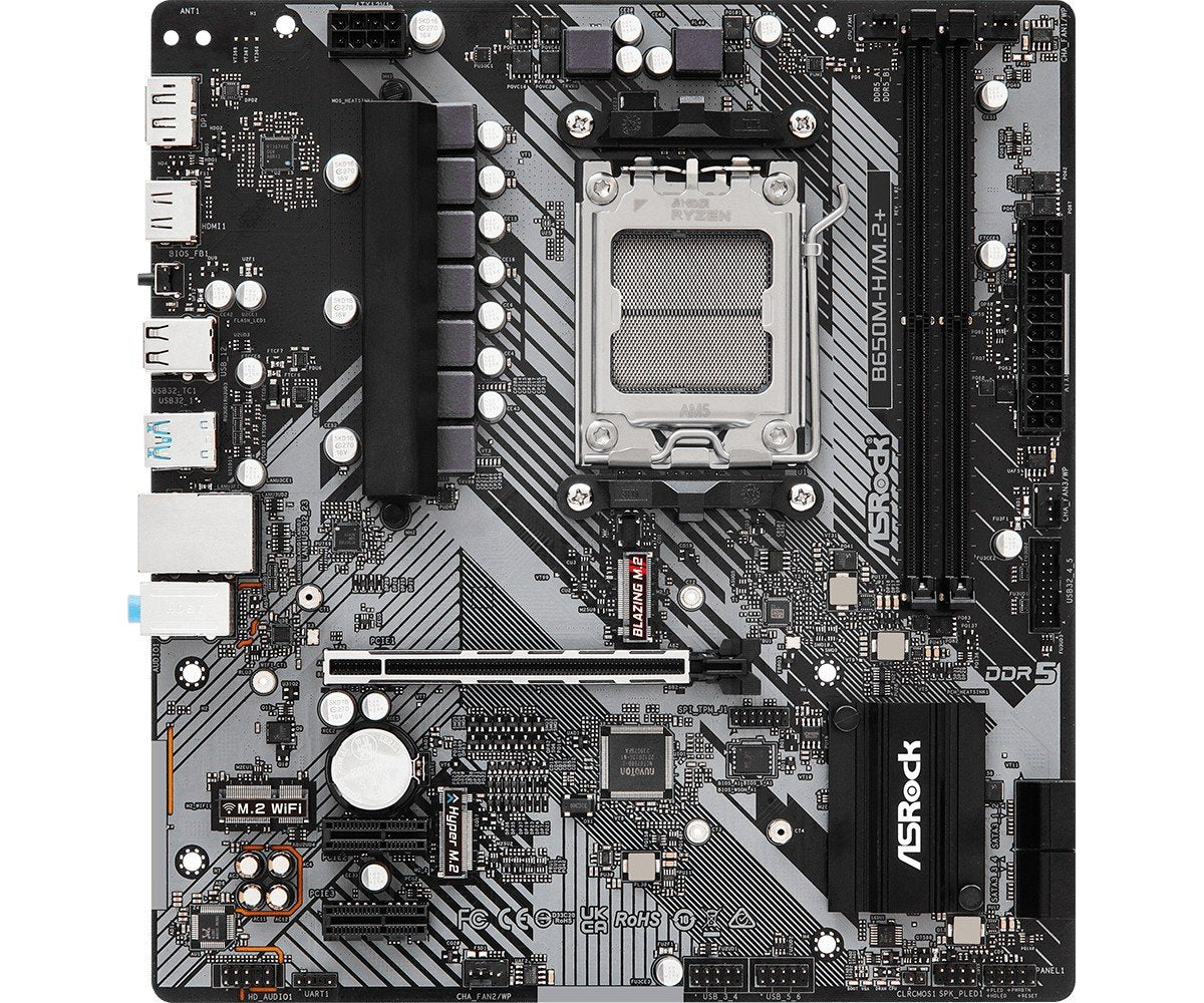 Asrock B650M-H/M.2+ AMD B650 Emplacement AM5 micro ATX