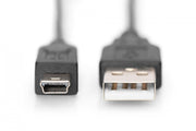 Digitus DB-300130-010-S câble USB USB 2.0 USB A Mini-USB B 0,48 Gbit/s Noir