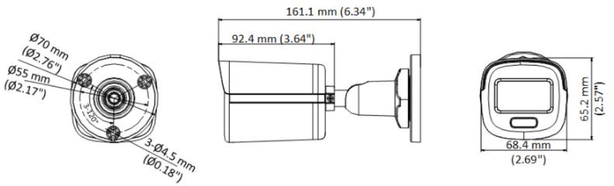 Hikvision DS-2CE10KF3T-LE(2.8mm) 3K caméra Mini Bullet ColorVu a double éclairage PoC fixe