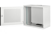 "Armoire réseau suspendue 19"" 9U rack 540x400, porte perforée, grise, non divisée, non assemblée, 60kg 460x540x400 mm, porte avant perforée, grise"