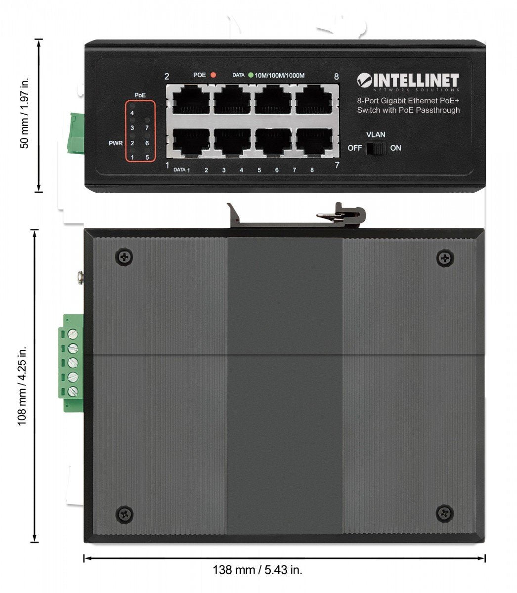 Intellinet 561624 commutateur réseau Gigabit Ethernet (10/100/1000) Connexion Ethernet, supportant l'alimentation via ce port (PoE) Noir