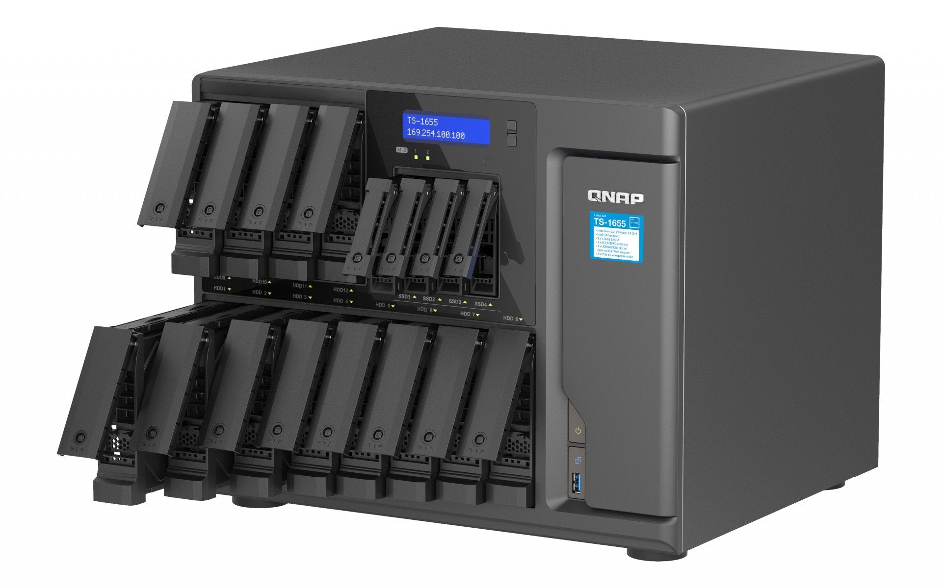 16-Bay NAS IntelAtomC5125 8GB DDR4 2.5Gb