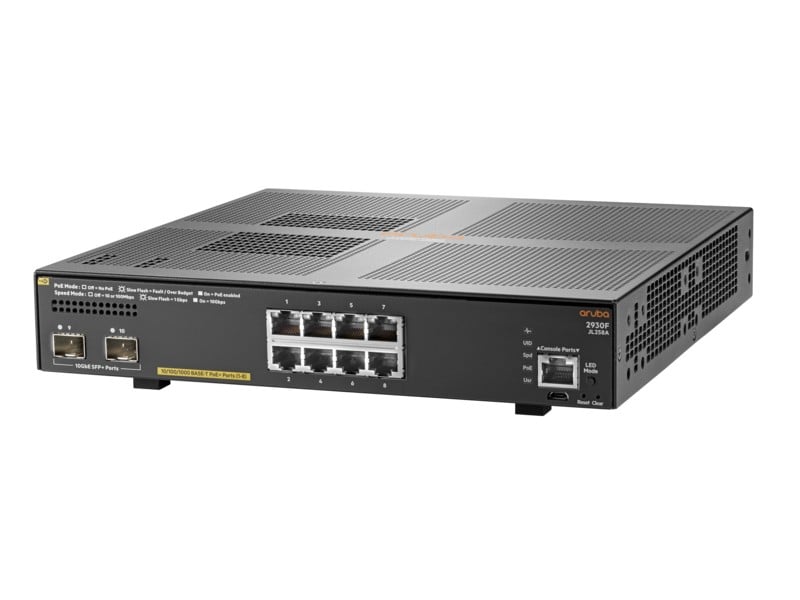 HPE Aruba 2930F 8G PoE+ 2SFP+ Switch Europe English