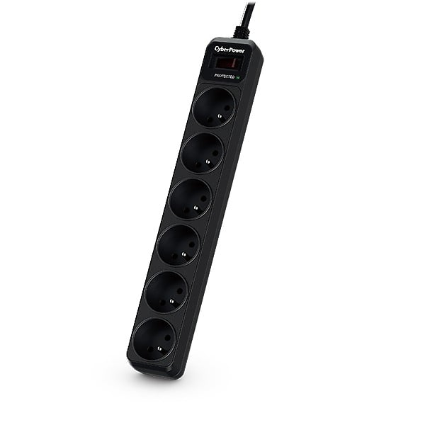 CyberPower B0620SC0-FR parasurtenseur Noir 6 prise(s) CA 200 - 250 V 1,8 m