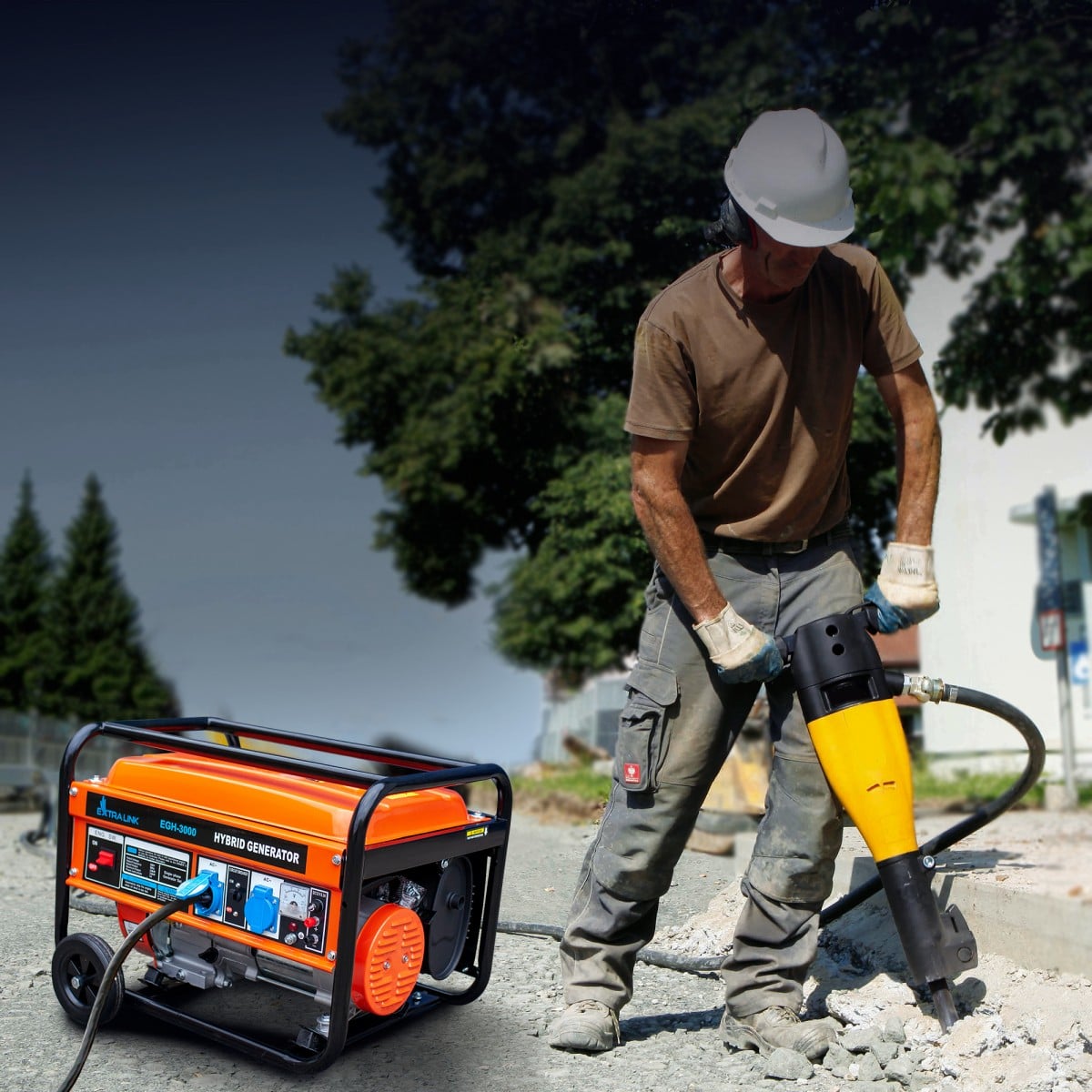 Extralink EX.30363 groupe électrogene 2800 W 15 L Essence Noir, Orange