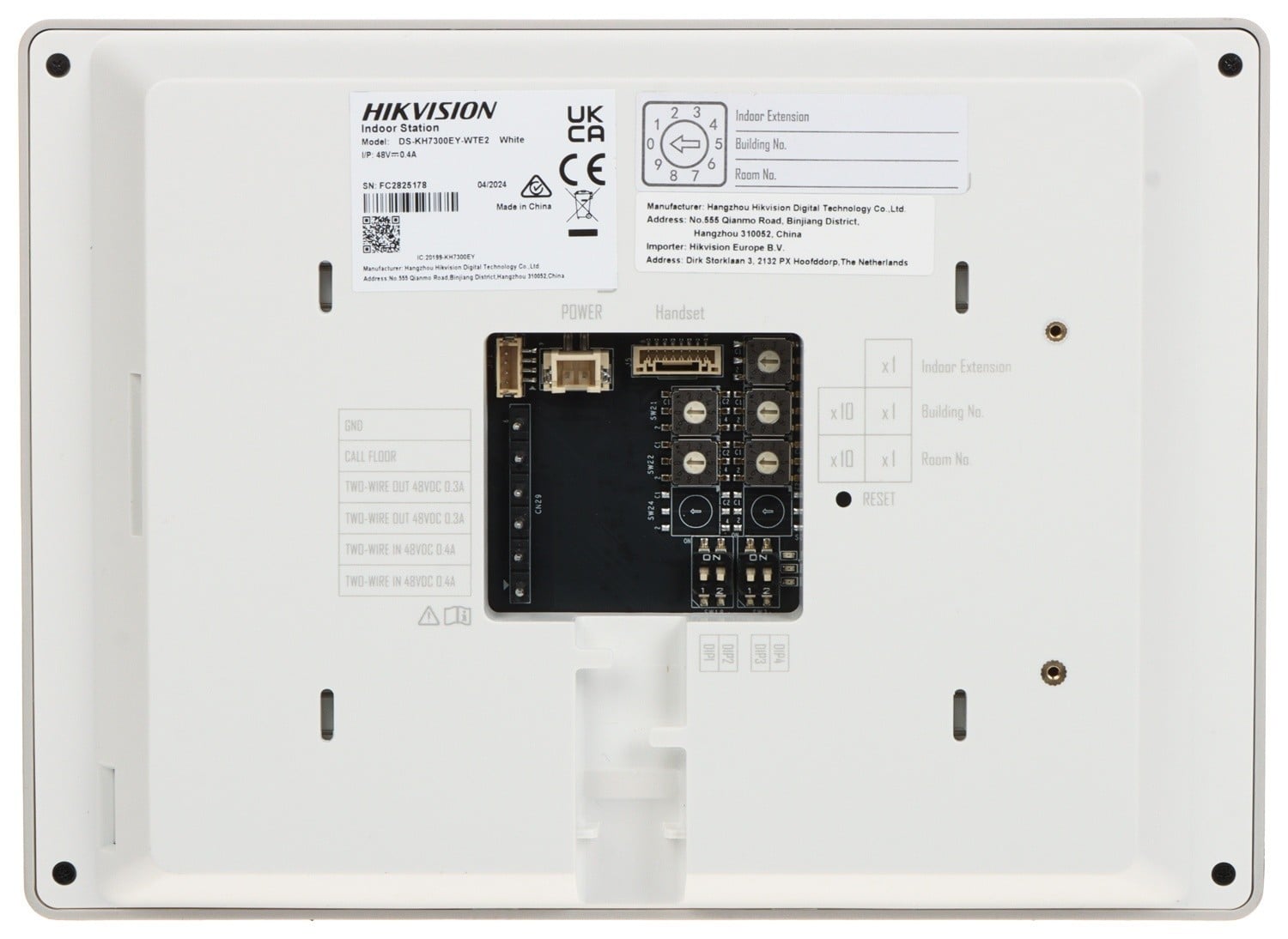Hikvision DS-KH7300EY-WTE2/Blanc Station intérieure HD 2 fils