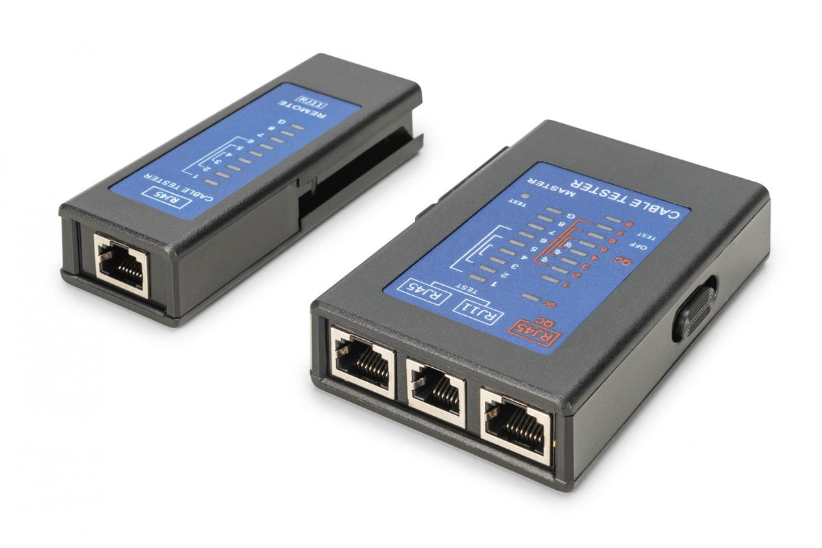 Testeur de câbles réseau et de communication LED, Cat.5e-Cat.6A, (RJ45, RJ12, RJ11), Auto-Scan avec PoE