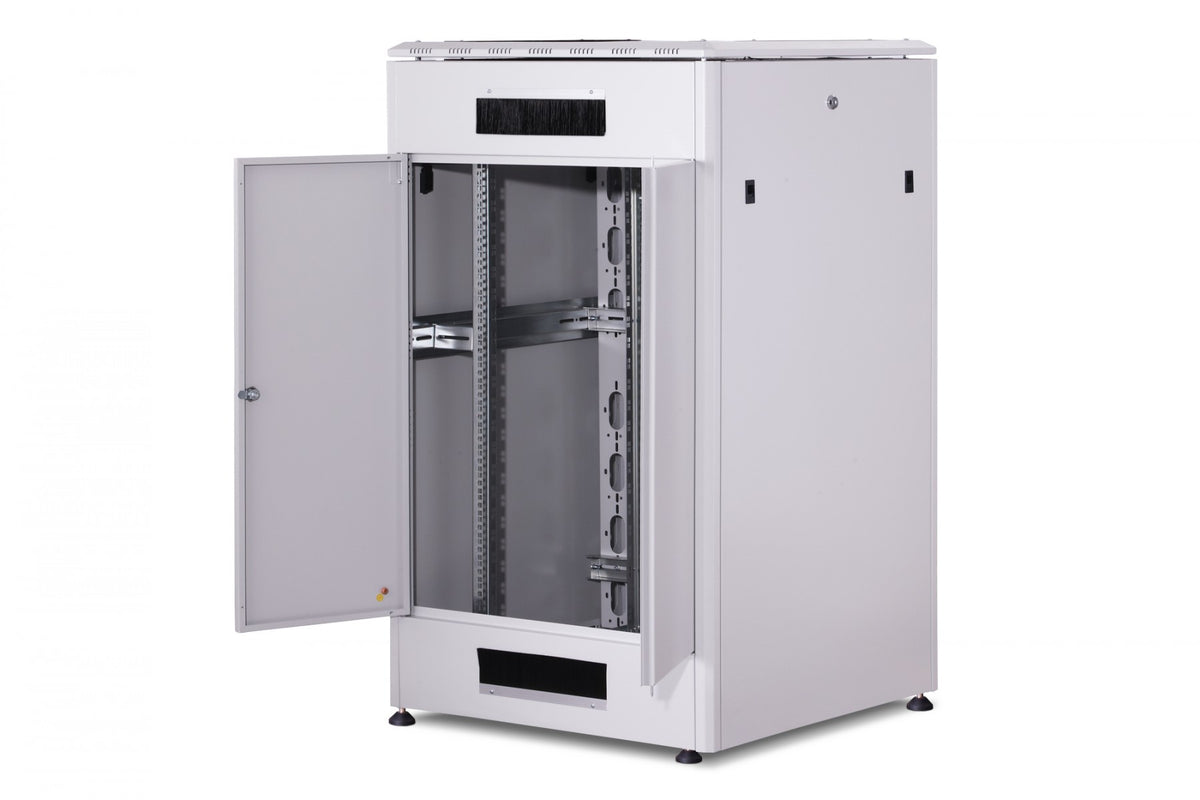 "Armoire réseau debout Unique 19"" 26U rack 800x800, porte avant en verre, gris, 800kg"