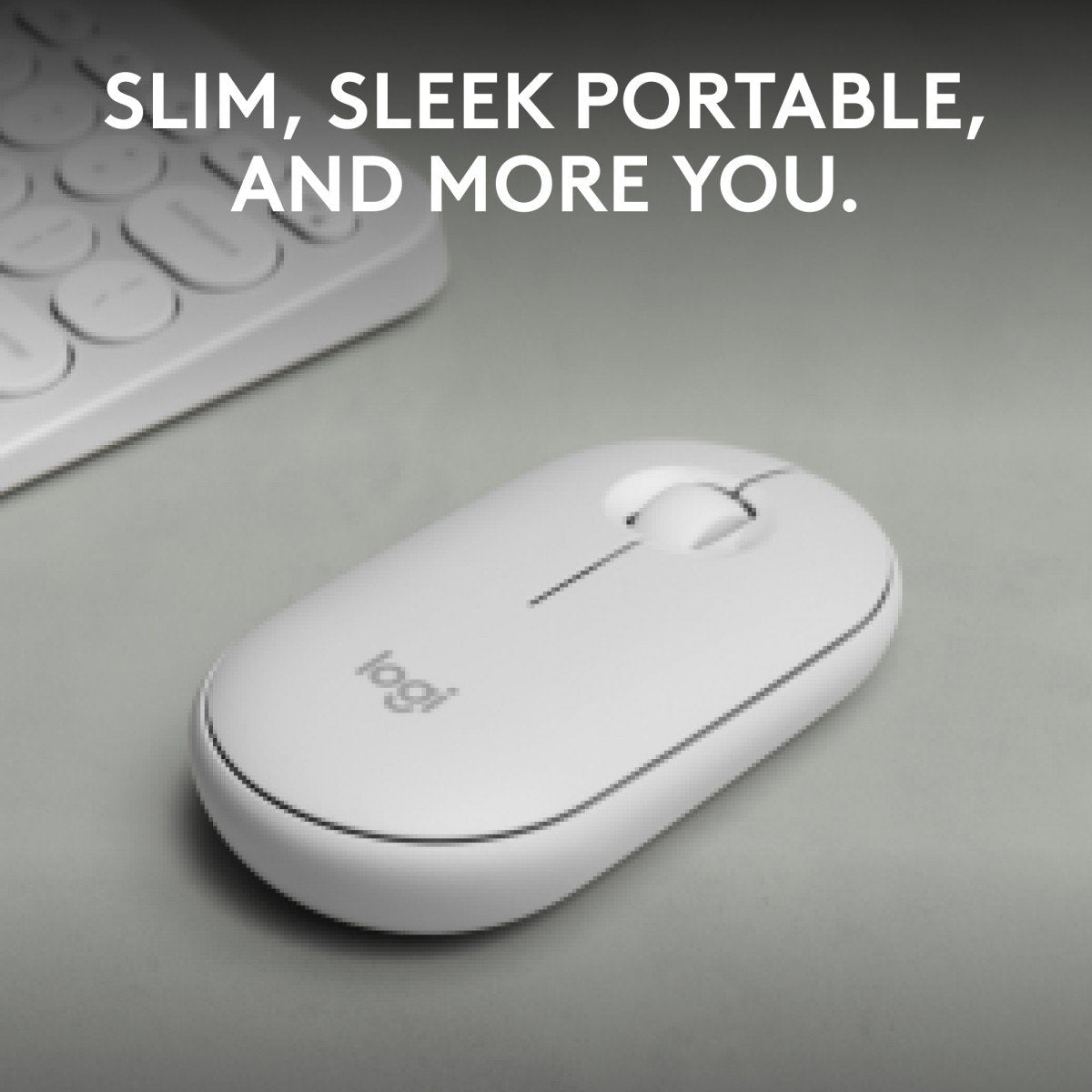 LOGITECH Pebble Mouse 2 M350s Mouse optical 3 buttons wireless Bluetooth 5.2 LE tonal white