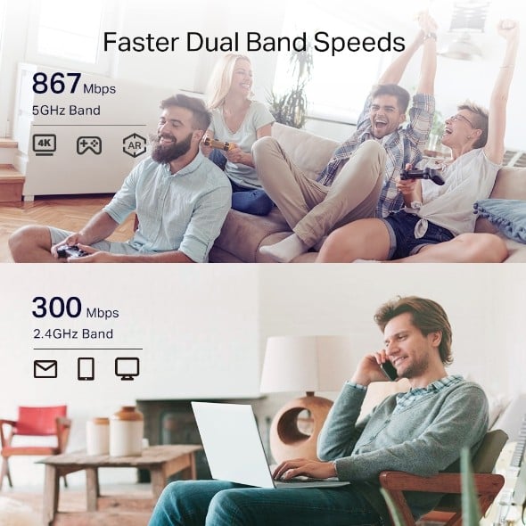 TP-Link RE335 Répéteur réseau 867 Mbit/s Blanc