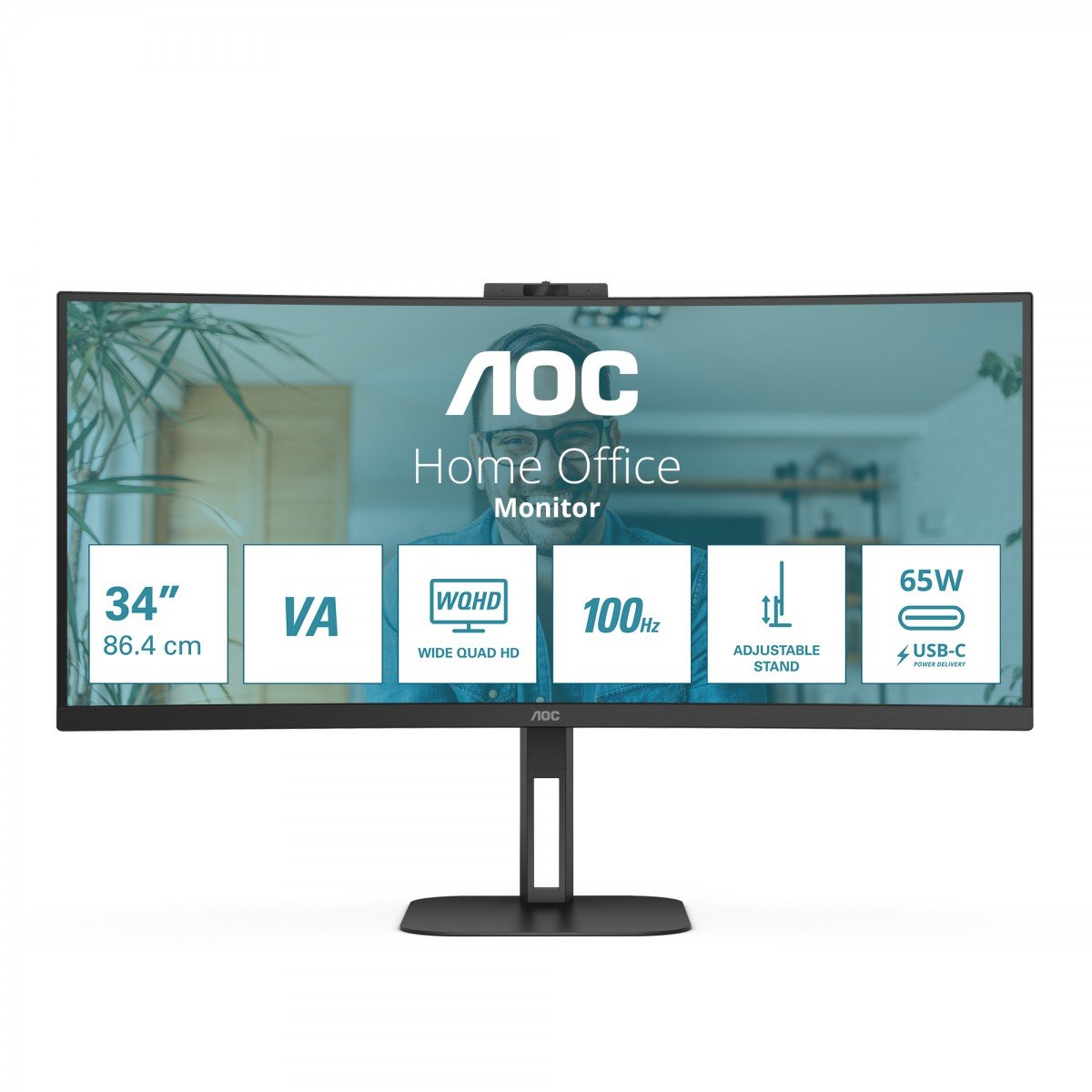 AOC CU34V5CW/BK 34p monitor HDMI DP USB