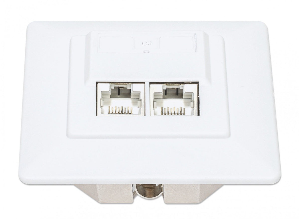 Intellinet 771900 prise de courant 2 x RJ-45 Blanc