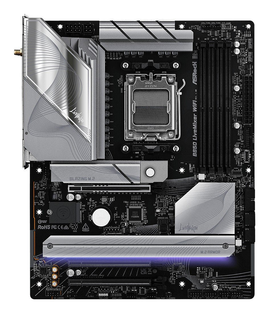 ASRock 90-MXBQU0-A0UAYZ Carte mere B850 LiveMixer WiFi avec DDR5 et PCIe 5.0