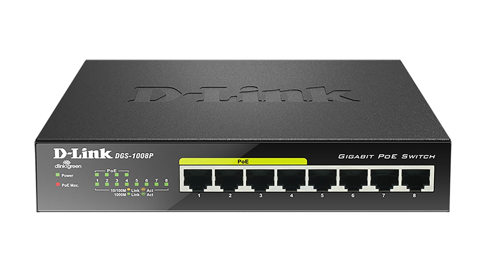 D-LINK Switch gigabit ethernet non admin 8 ports 10/100/1000Mbps dont 4 PoE