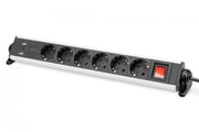 Digitus DA-70624 multiprise 1,5 m 6 sortie(s) CA Intérieure Noir, Argent