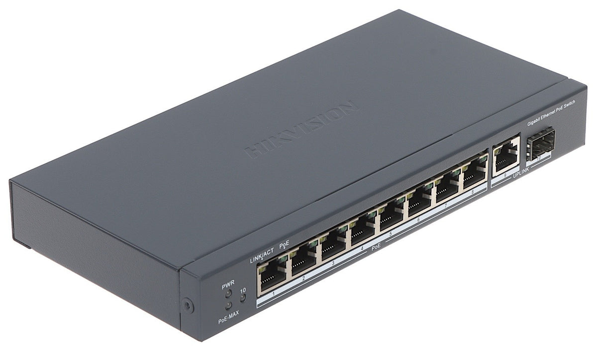 Hikvision DS-3E0510P-E Commutateur POE Gigabit non géré 8 ports