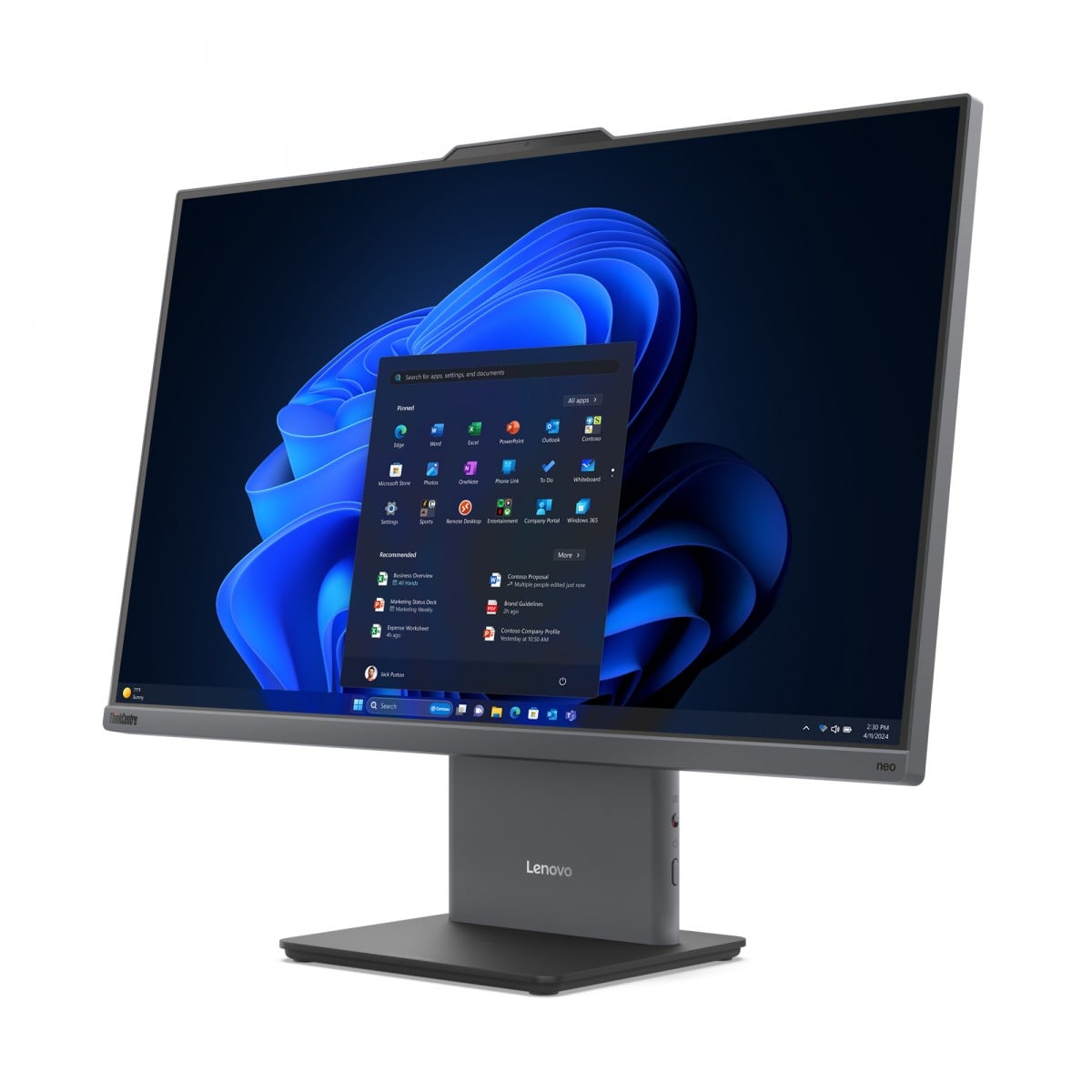 "Lenovo ThinkCentre neo 55a 24 Gen 6 AMD Ryzen AI 7 350 60,5 cm (23.8"") 1920 x 1080 pixels PC All-in-One 16 Go DDR5-SDRAM 512 Go SSD Windows 11 Pro Wi-Fi 6 (802."