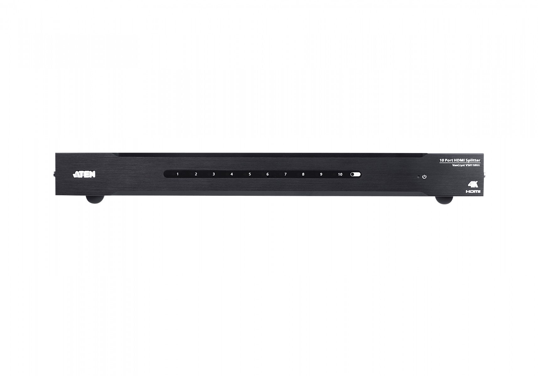 Répartiteur HDMI 4K a 10 ports - HDMI - 10x HDMI - 4096 x 2160 pixels - Noir - Métal - 4K Ultra HD