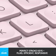 Logitech Master MX Keys Mini clavier Bureau RF sans fil + Bluetooth QWERTY Anglais Rose