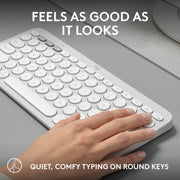 Logitech Pebble Keys 2 K380s clavier Universel Bluetooth QWERTY US International Blanc