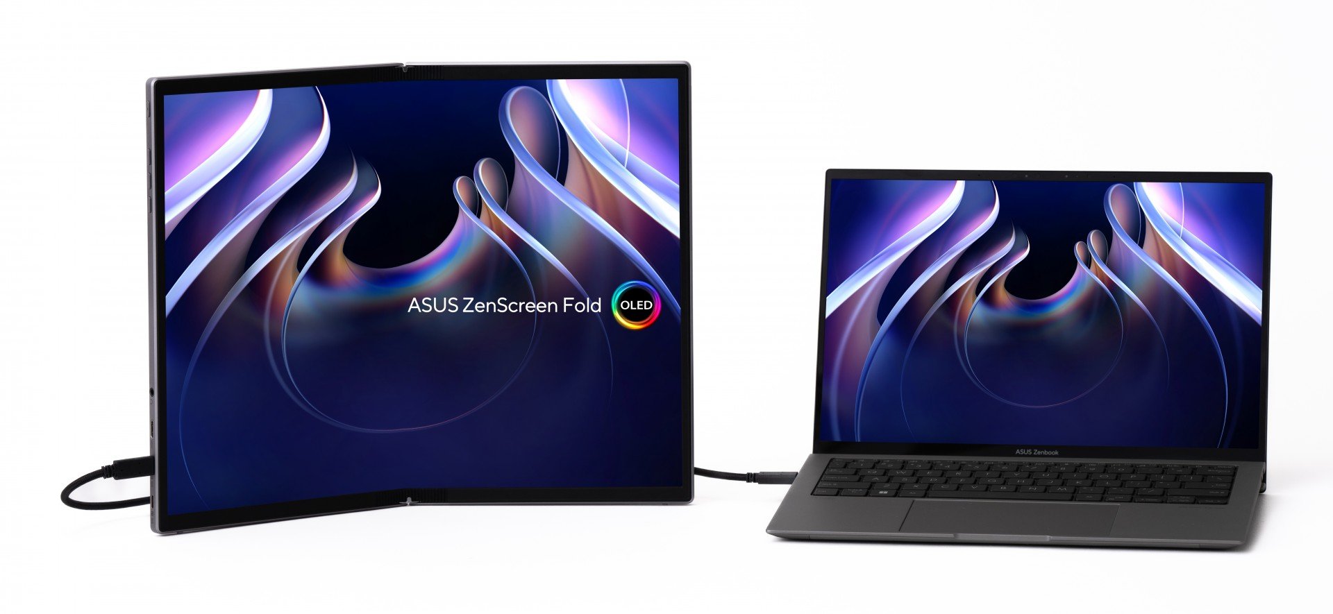 "ASUS ZenScreen Fold OLED MQ17QH écran plat de PC 43,9 cm (17.3"") 2560 x 1920 pixels Quad HD Argent"