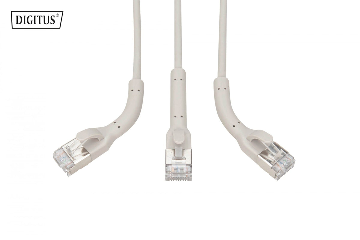 Digitus DK-1632-A-015B-10 Câble de raccordement angulaire CAT 6A F-FTP, cuivre, 1,5 m, gris, 10 pieces