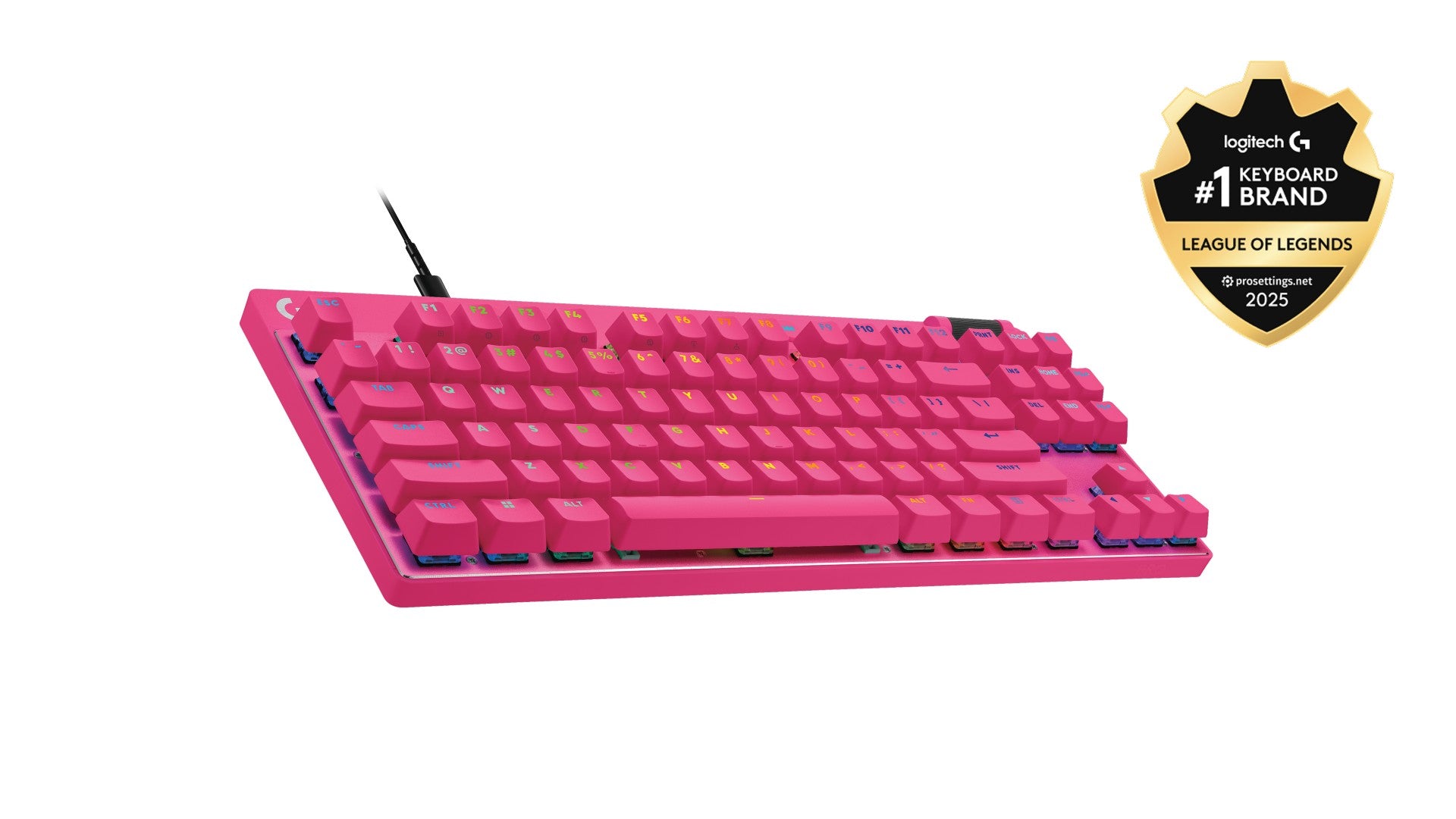 Clavier de jeu Logitech 920-013251 G Pro X TKL Rapid Magenta